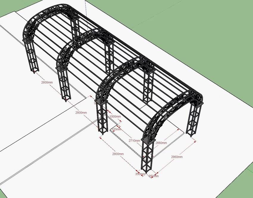 定制庭院铁艺连廊